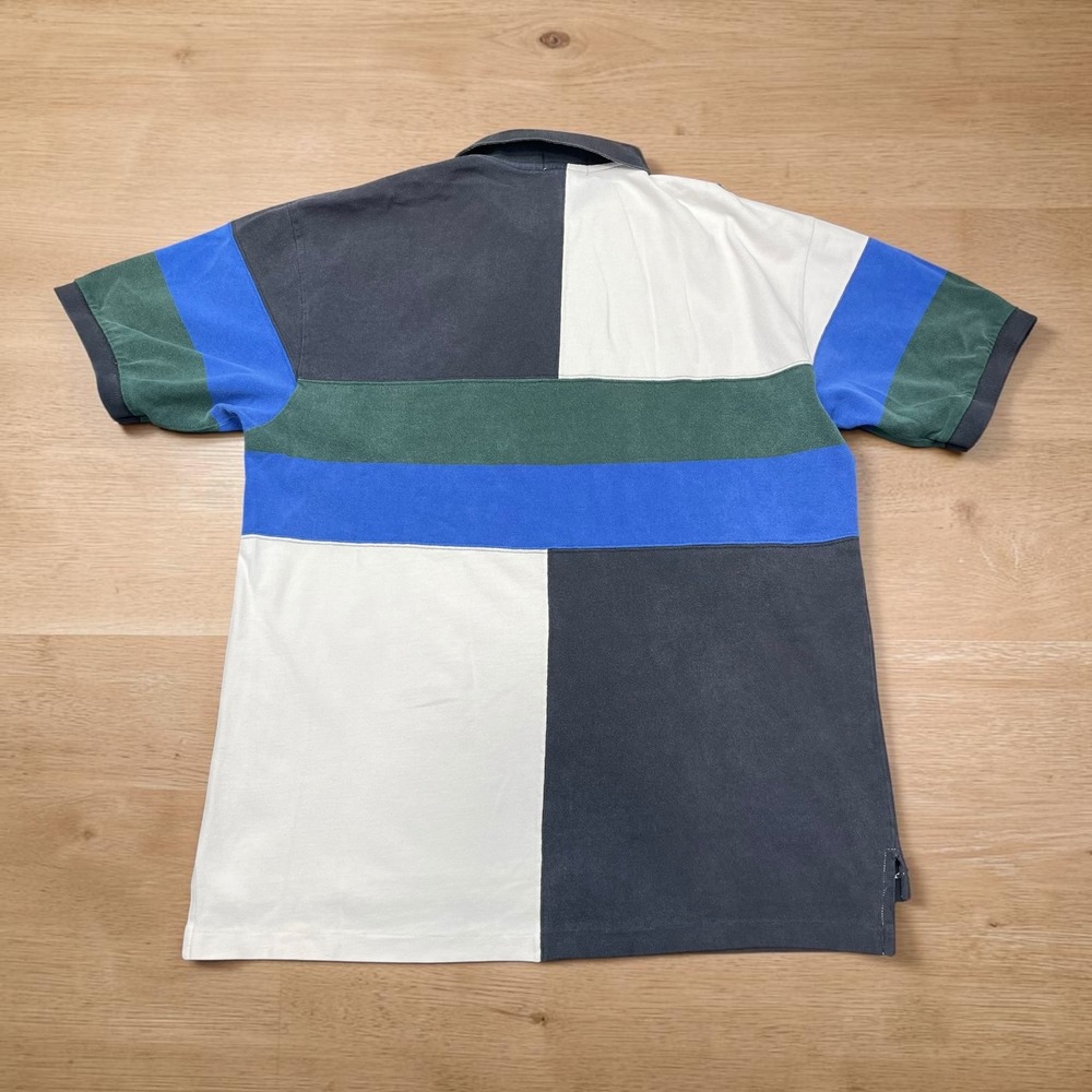 Vintage Izod Colorblock Polo Shirt Mens XL Short Sleeve Cotton Pique Multi-Color - Picture 2 of 11